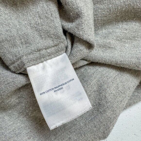 Lands End Flannel Shirt Mens XXL Gray Chamois Casual Outdoor Camping‎ Fishing - Picture 8 of 11